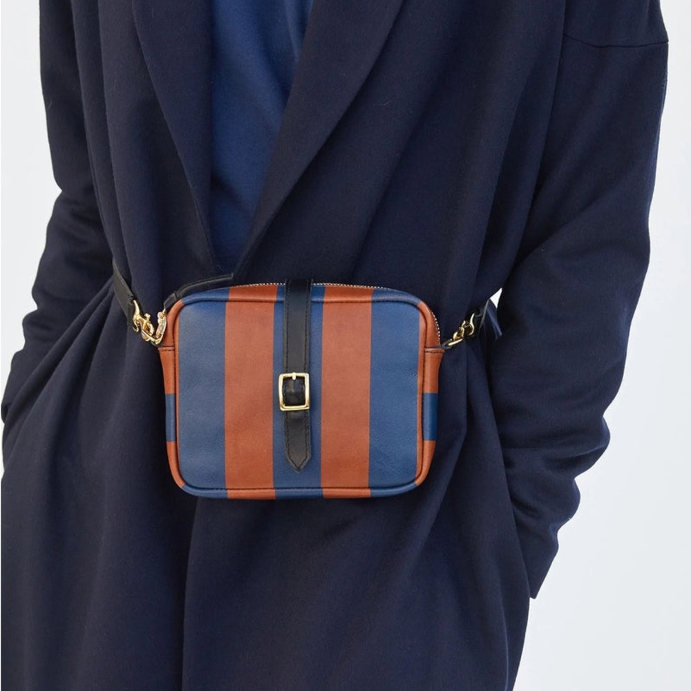 Clare V Gigi, Cognac & Pacific Stripe